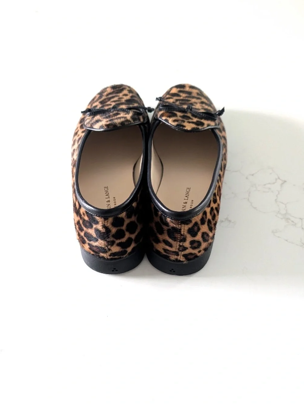 Baudoin & Lange Stride String Loafers Leopard Calf Hair Shoes EU 36 US 5.5-6 NIB